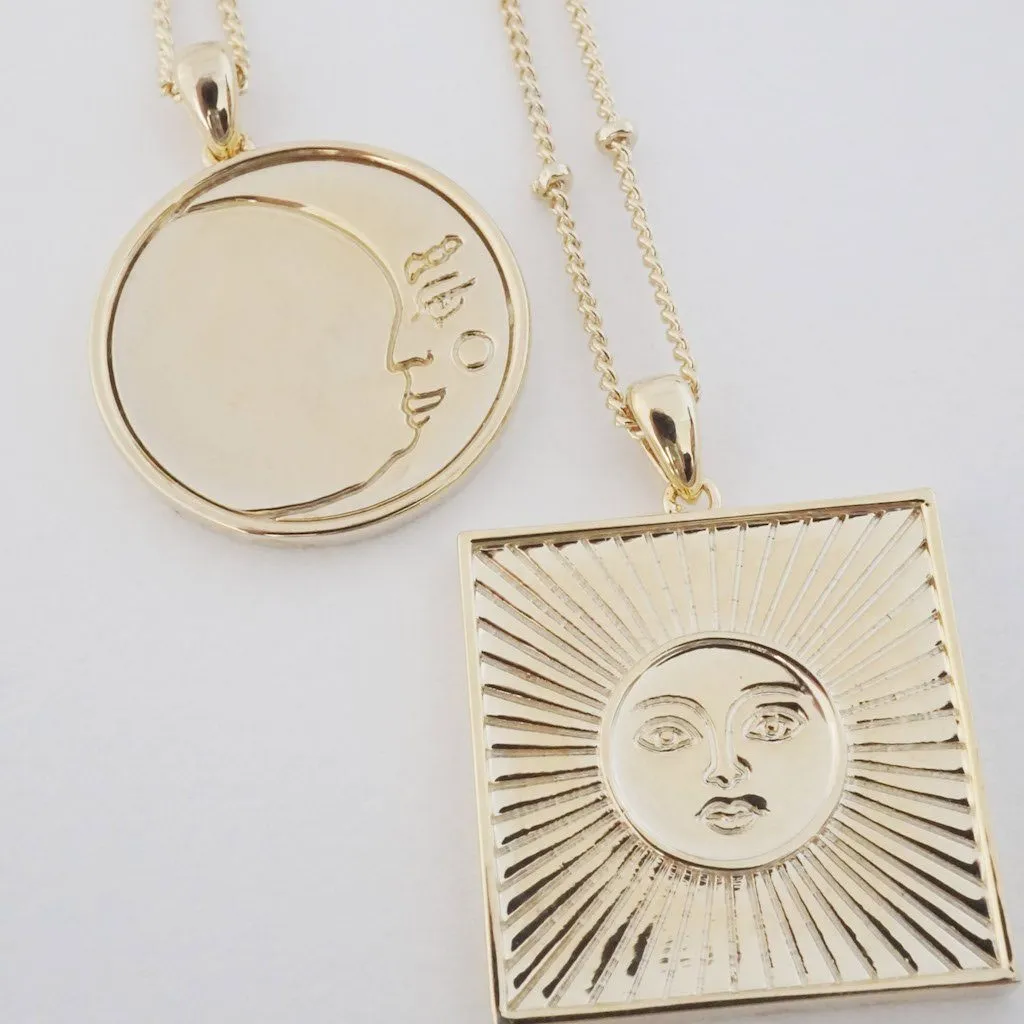 Moon Face Pendant Necklace