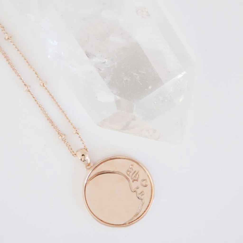 Moon Face Pendant Necklace