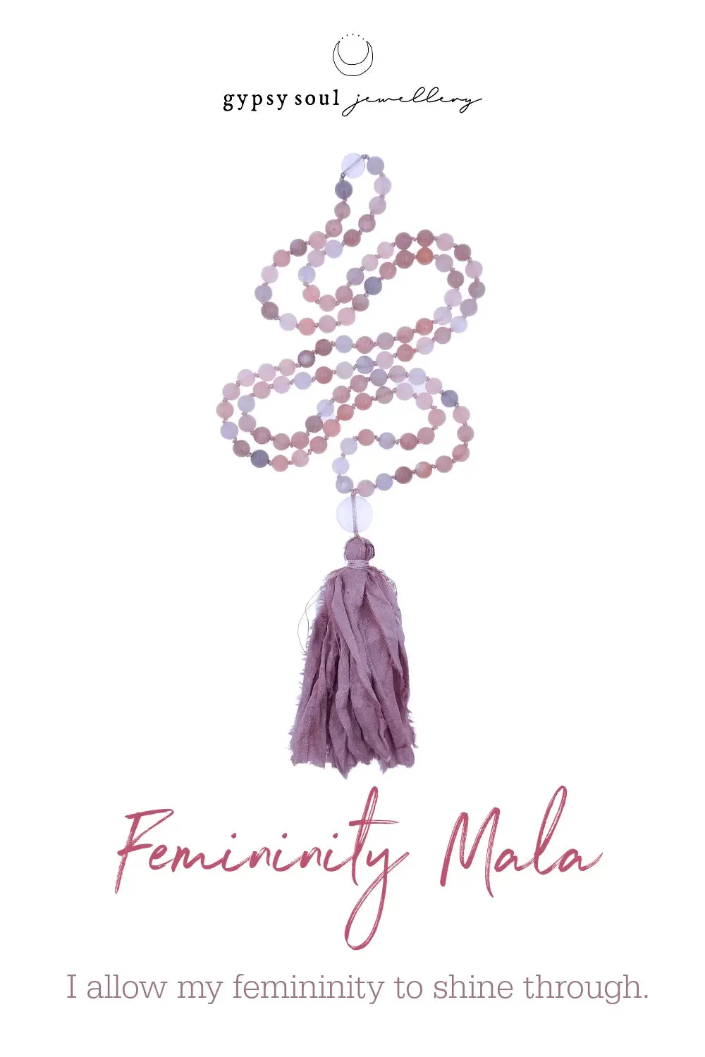 Moonstone Mala Beads - Femininity Mala Necklace