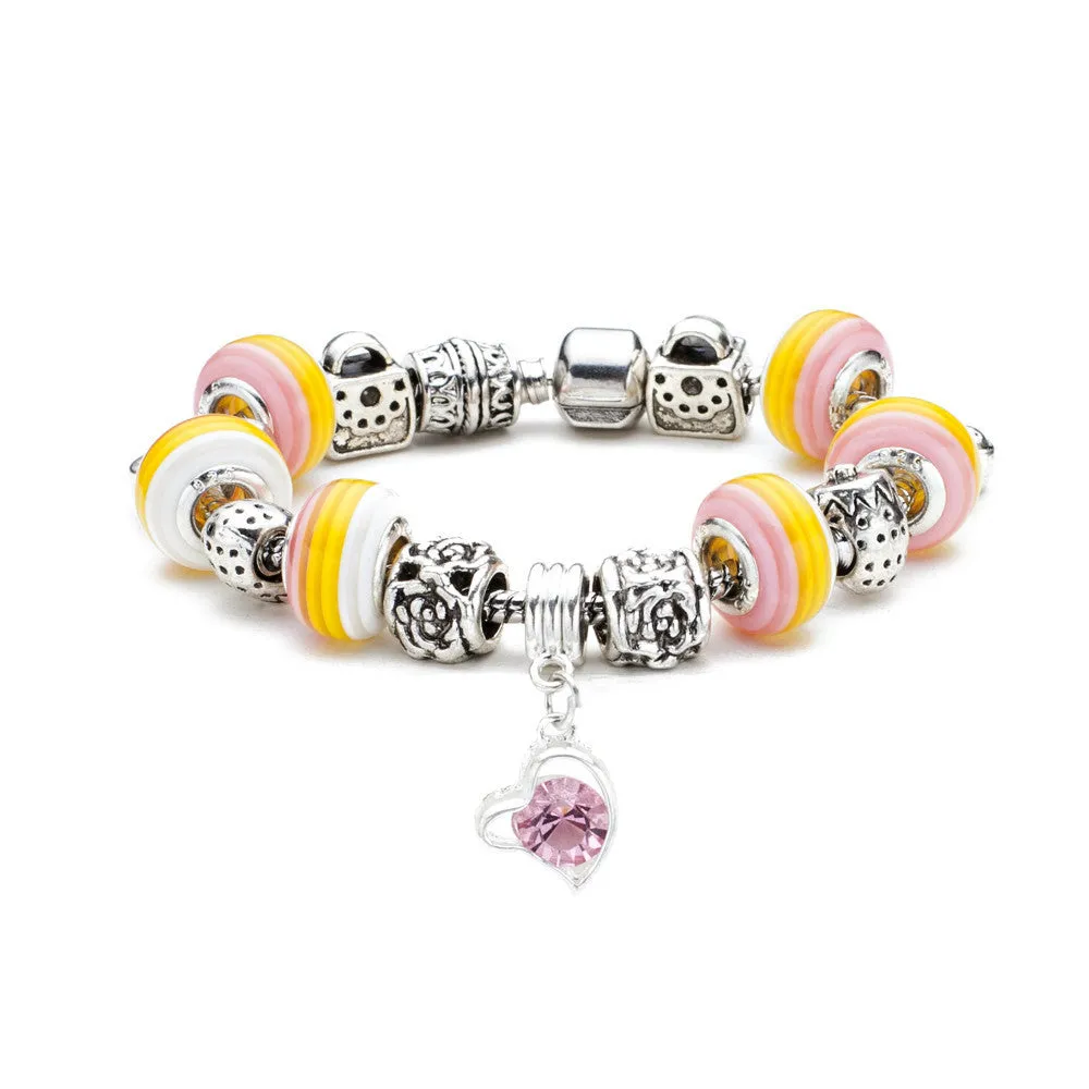 Multicolor handmade kids charm bracelets - Free Shipping to N.A.