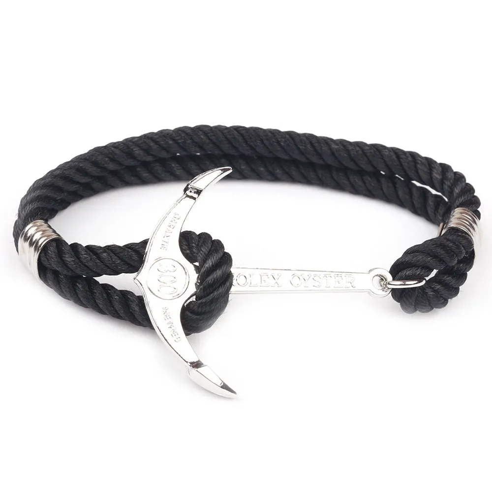 Navy Wind Fish Hook Anchor Bracelet