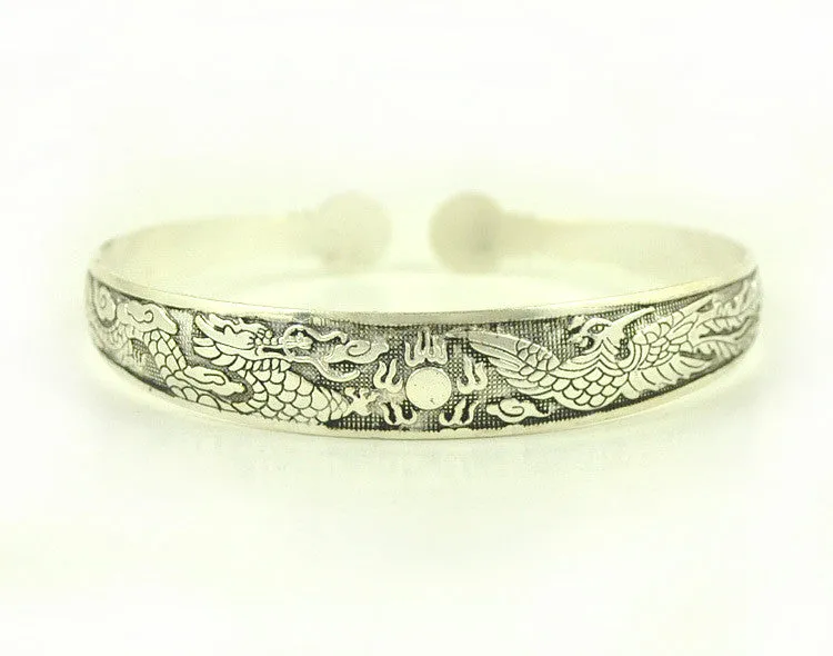 New Fashion Vintage Style Tibetan Silver Metal Carving Cuff Bracelets& Bangles For Women Dress