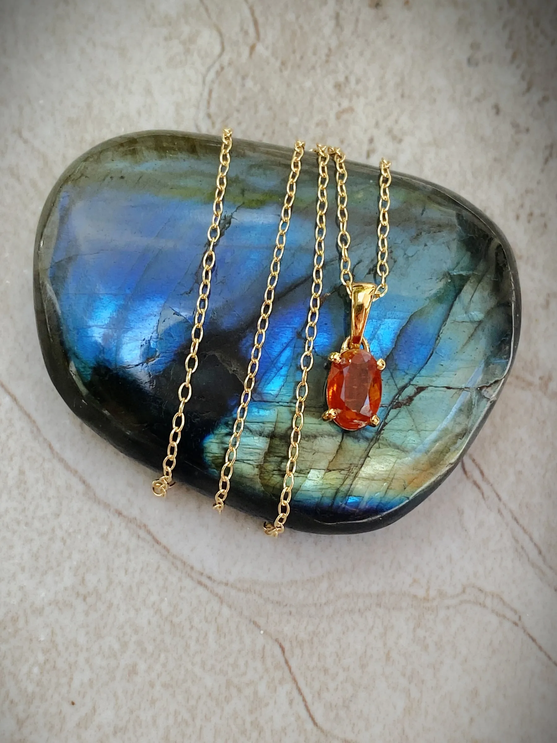 Oval Cut Gemstone Necklace