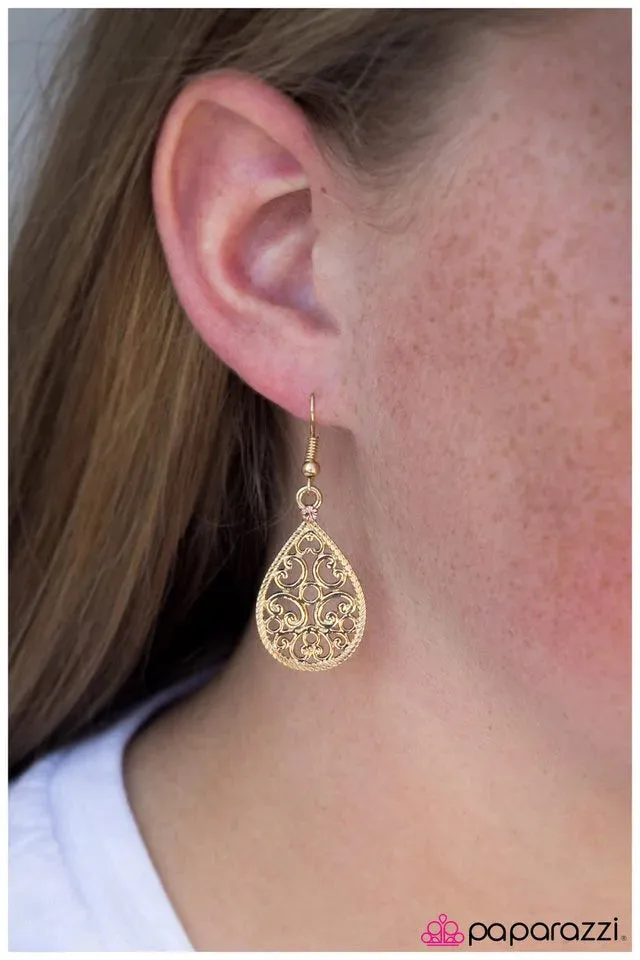 Paparazzi Earring ~ A Small Fortune - Gold