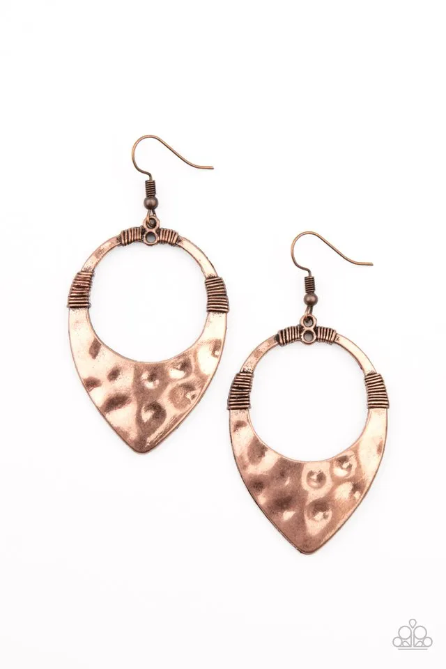 Paparazzi Earring ~ Instinctively Industrial - Copper