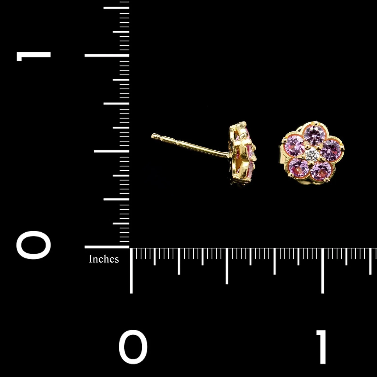 Paul Morelli 18K Yellow Gold Estate Pink Sapphire and Diamond Wild Child Earrings