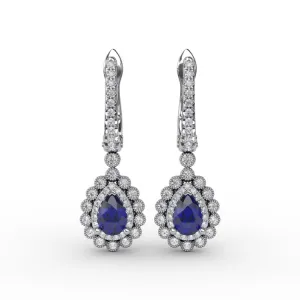 Pear-Shaped Sapphire and Diamond Earrings