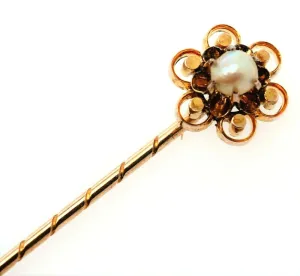 Pearl 9ct Yellow Gold Pin/Brooch