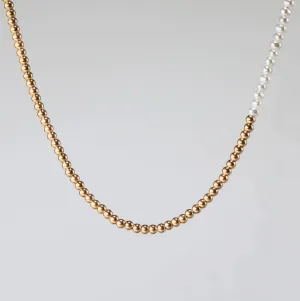 Pearl and Gold Bead Necklace