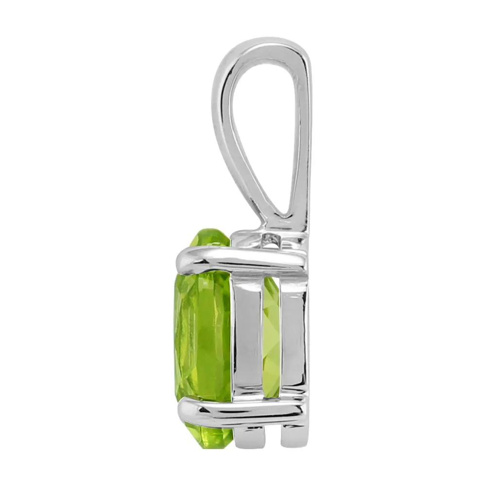 Peridot Halskette in 9ct Weiß Gold