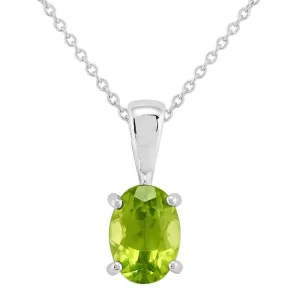 Peridot Halskette in 9ct Weiß Gold