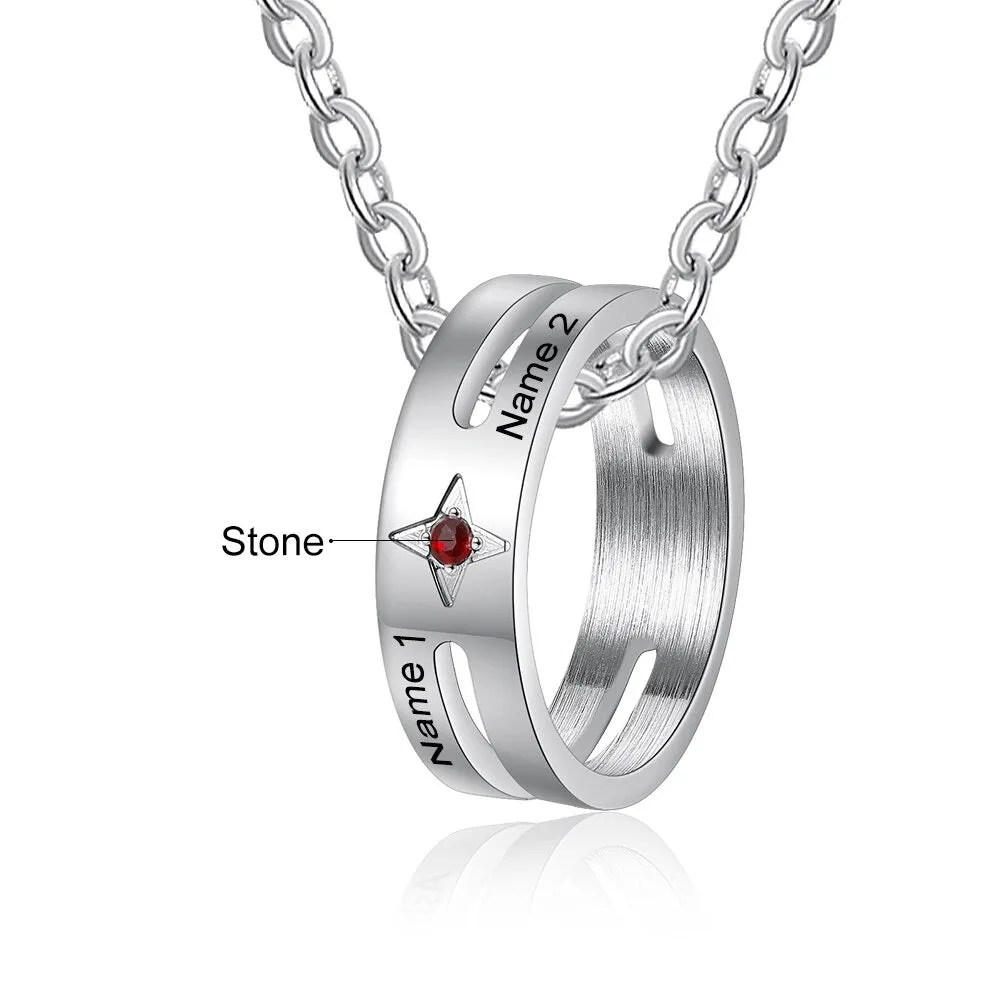 Personalized Ring Necklace for Couples