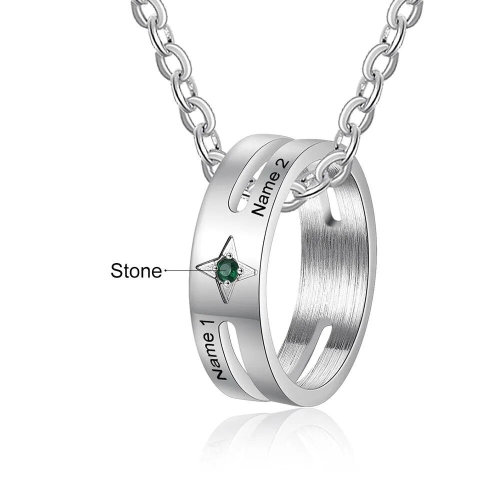 Personalized Ring Necklace for Couples