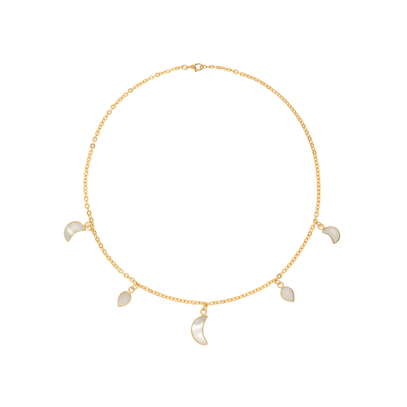 Petite Moon Necklace, Gold