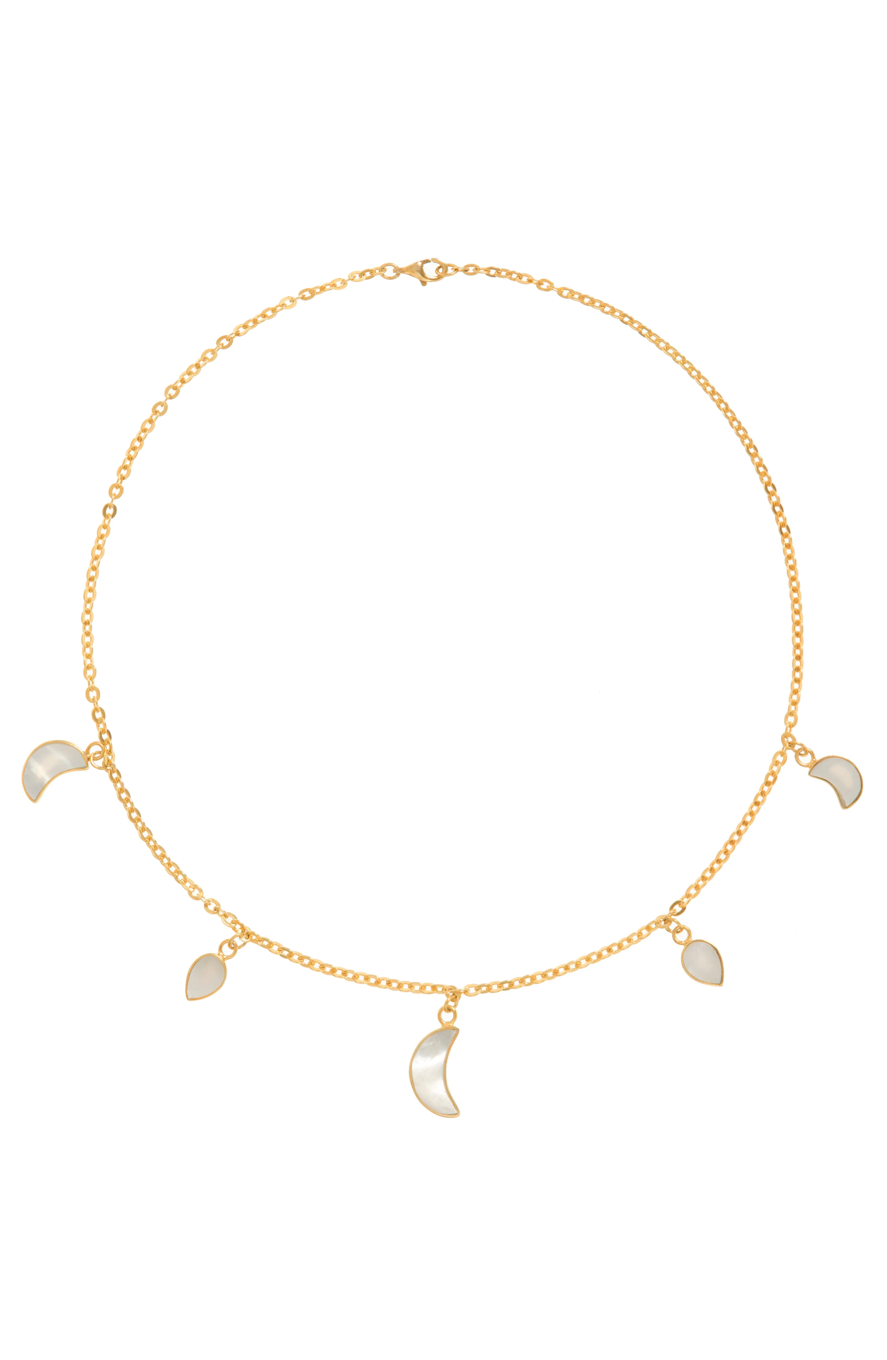 Petite Moon Necklace, Gold