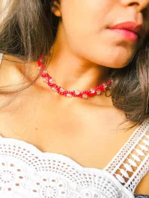 Pink choker necklace