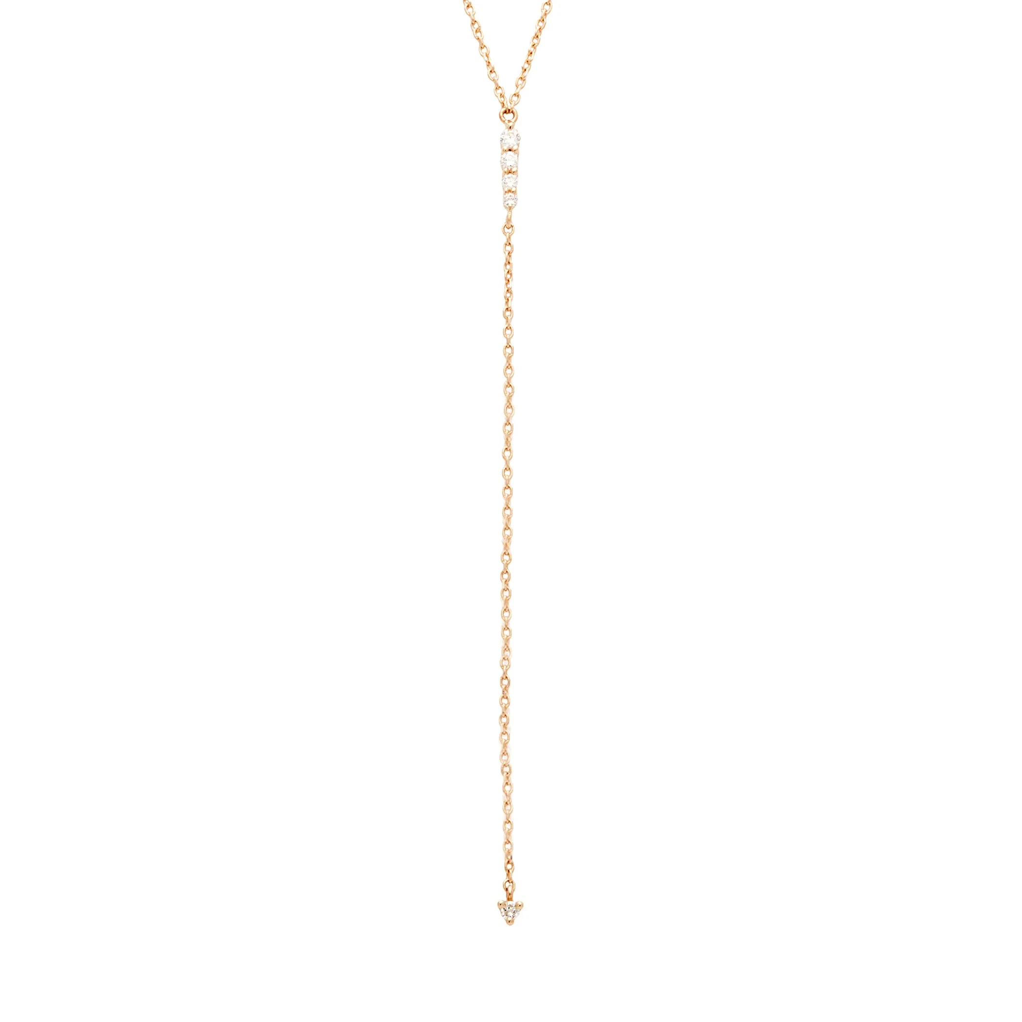 Pointe Y Necklace - 14k Gold & White Diamonds