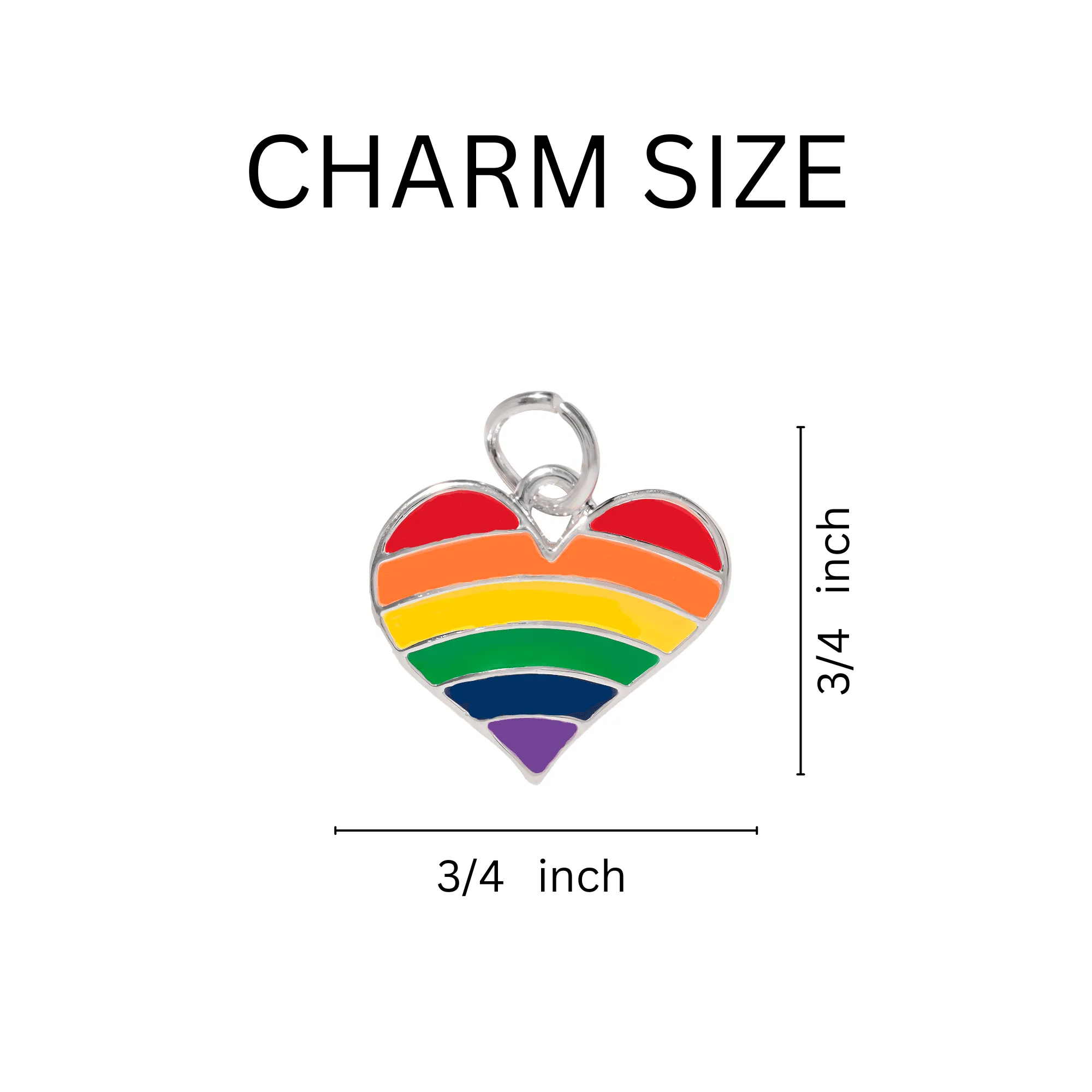 Rainbow Heart Gay Pride Charm Bracelets