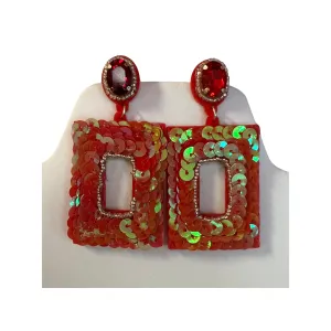 Rectangle Sequin Earrings