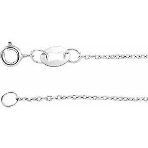 Rhodium-Plated Sterling Silver 1 mm Adjustable Diamond-Cut Cable 6 1/2-7 1/2" Chain