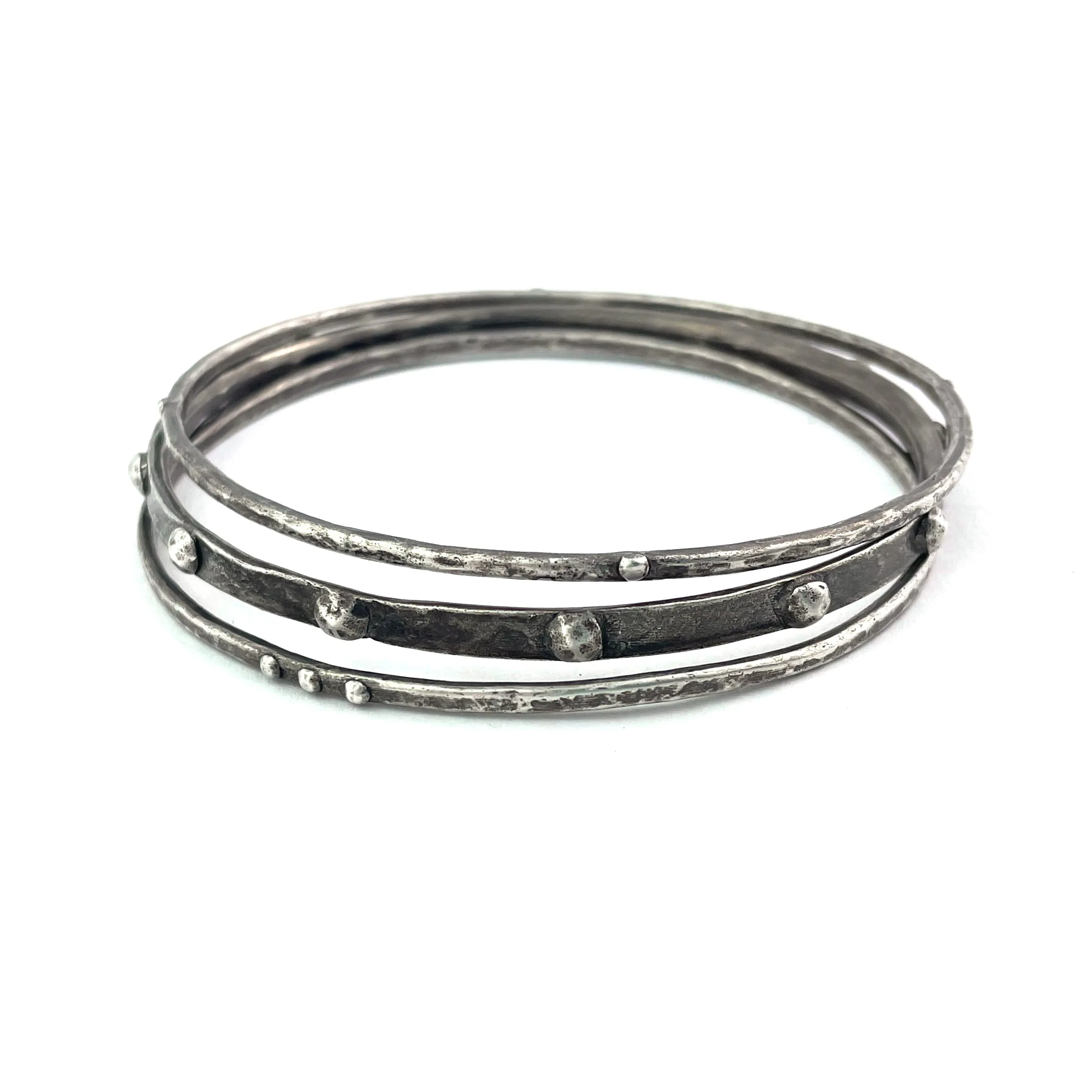 RIVETED Bracelet Set - Sterling Silver