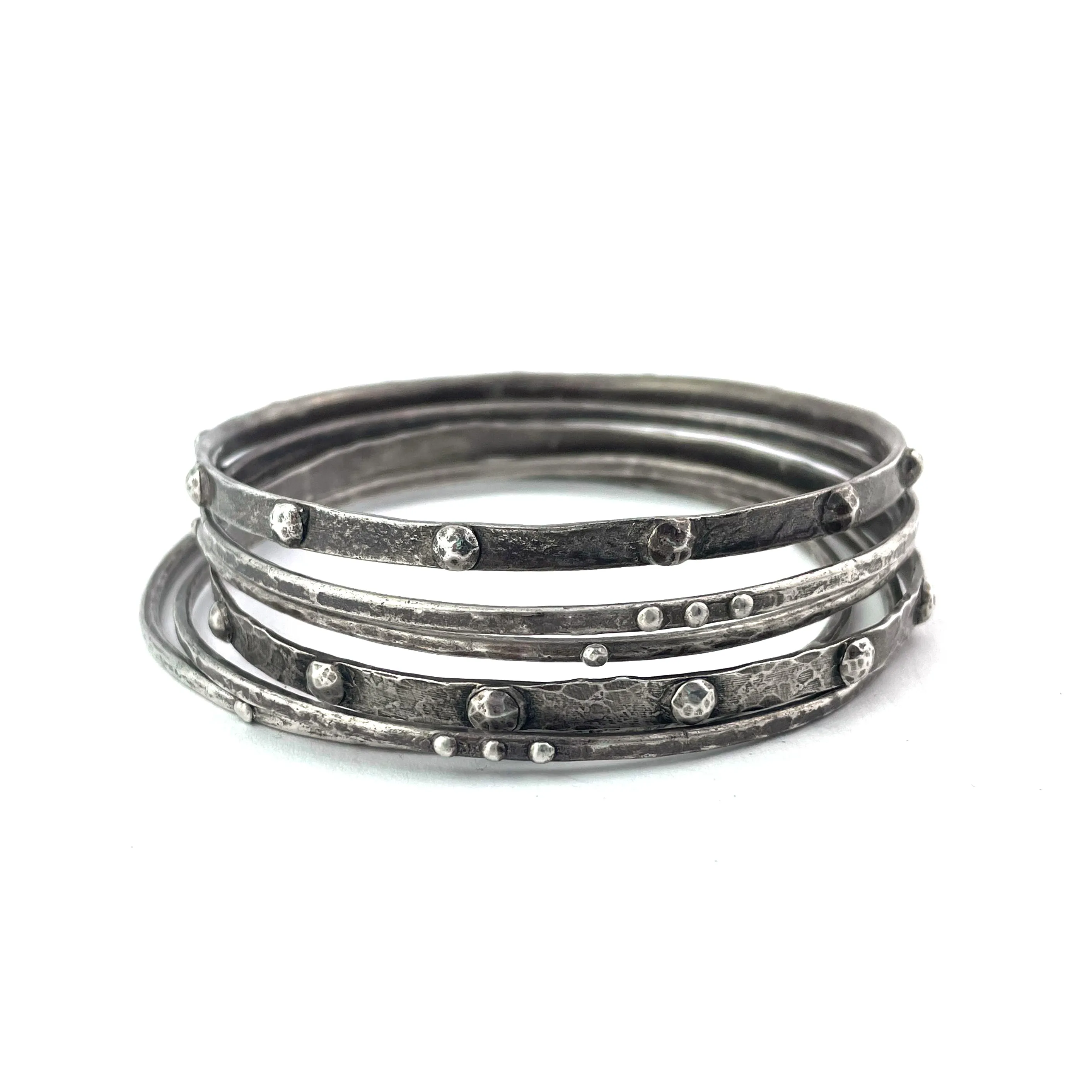 RIVETED Bracelet Set - Sterling Silver