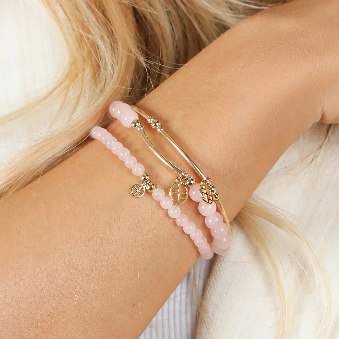 Rose Quartz Charm Bracelet - Stone of Love