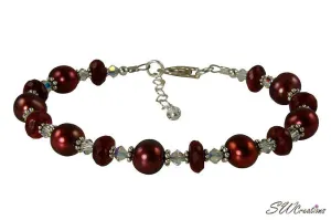 Ruby Moonstone Gemstone Pearl Bracelet