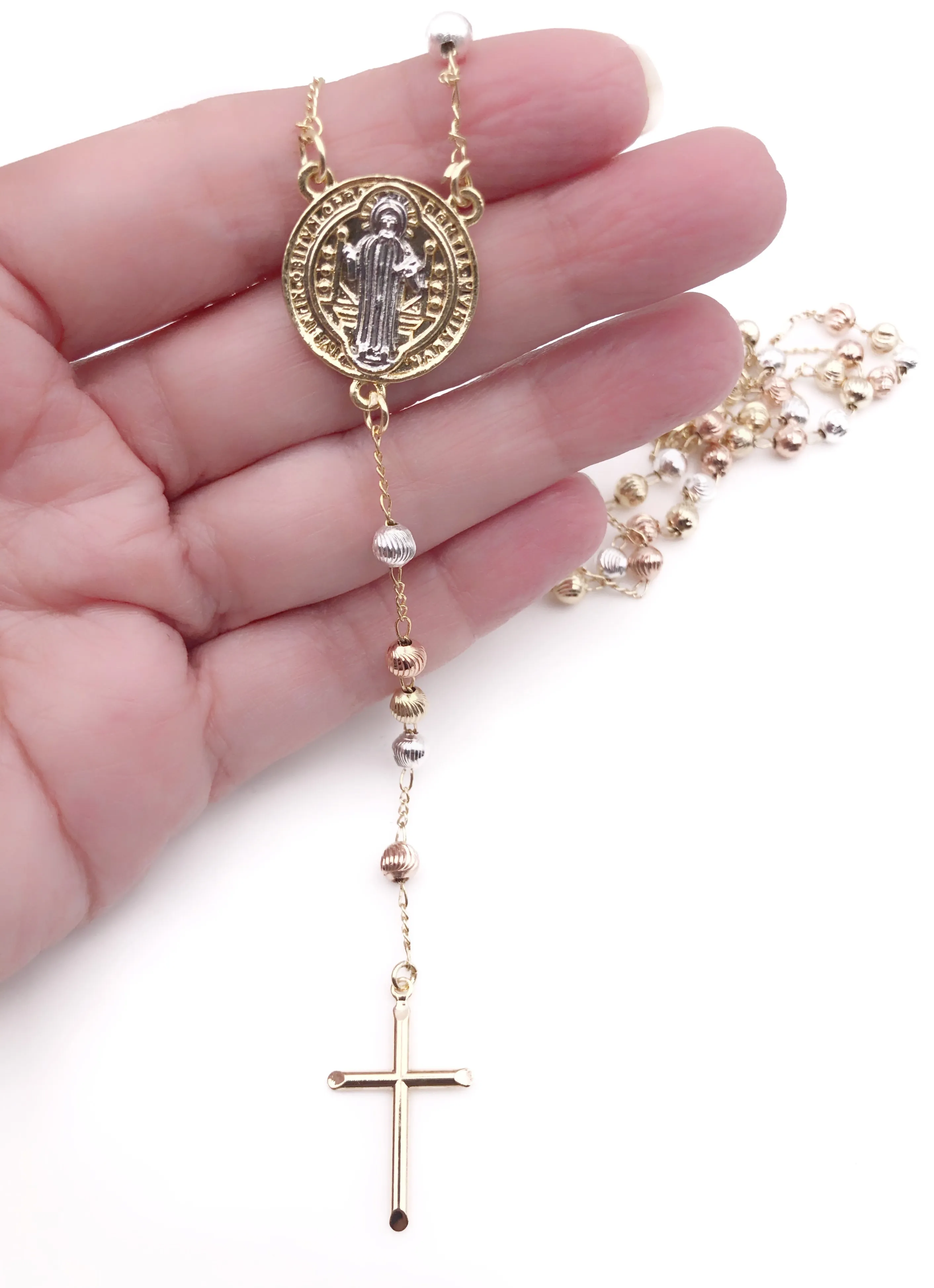 Saint Benedict Long Rosary Unisex Y Necklace