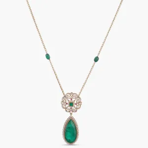 Saira Moissanites and Gemstone Pendant Necklace