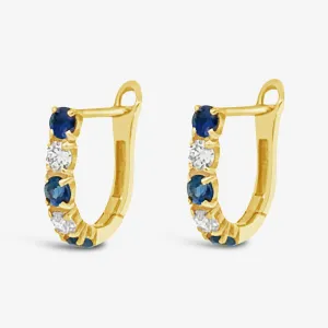 Sapphire & Diamond 0.36TW Prong Set Earrings