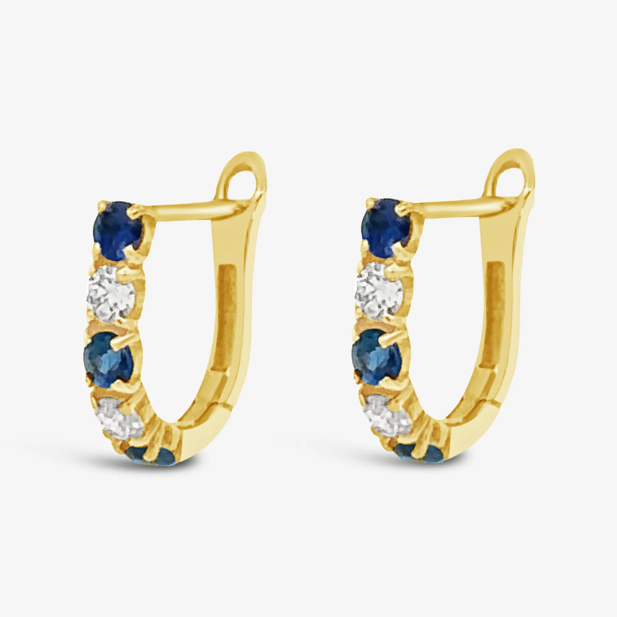 Sapphire & Diamond 0.36TW Prong Set Earrings