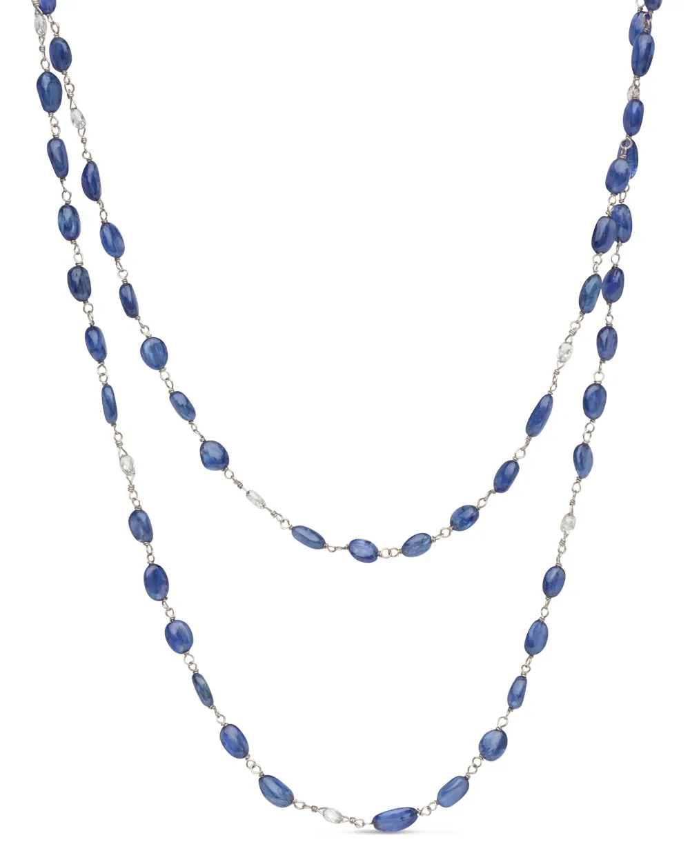 Sapphire Cabochon Beaded Necklace