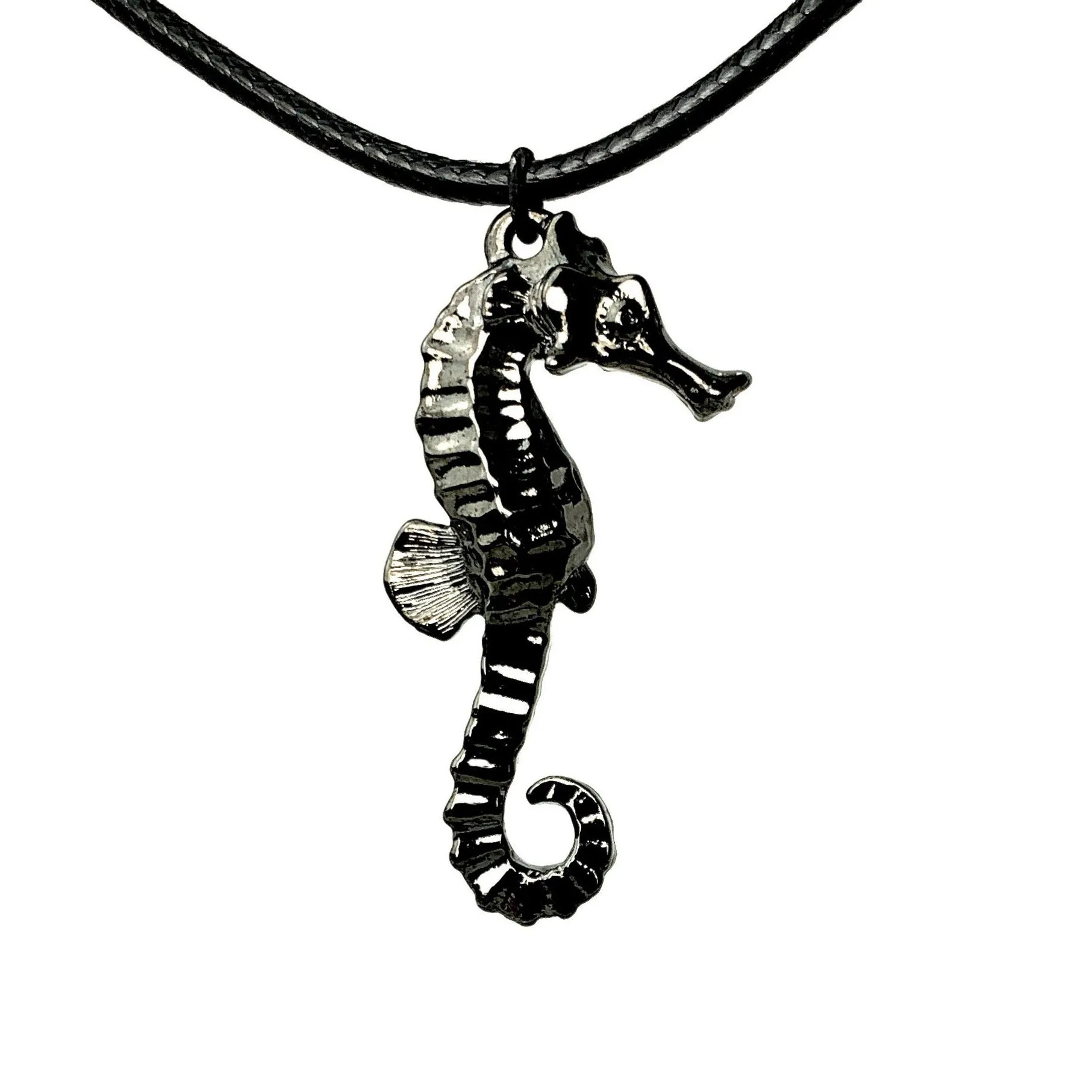 Seahorse Necklace for Women Hematite- Jet Black Seahorse Jewelry, Gift for Seahorse Lover, Seahorse Charm, Seahorse Pendant Hematite