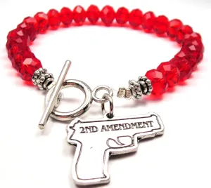 Second Amendment Gun Crystal Beaded Toggle Style Bracelet