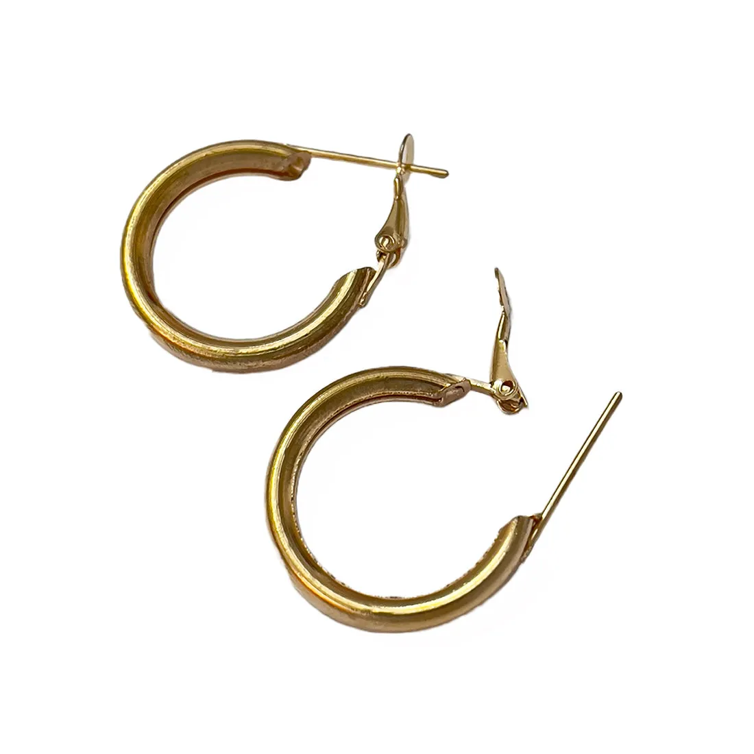 Set Of 3 Gold-Toned & Black Beaded Hoop Earrings