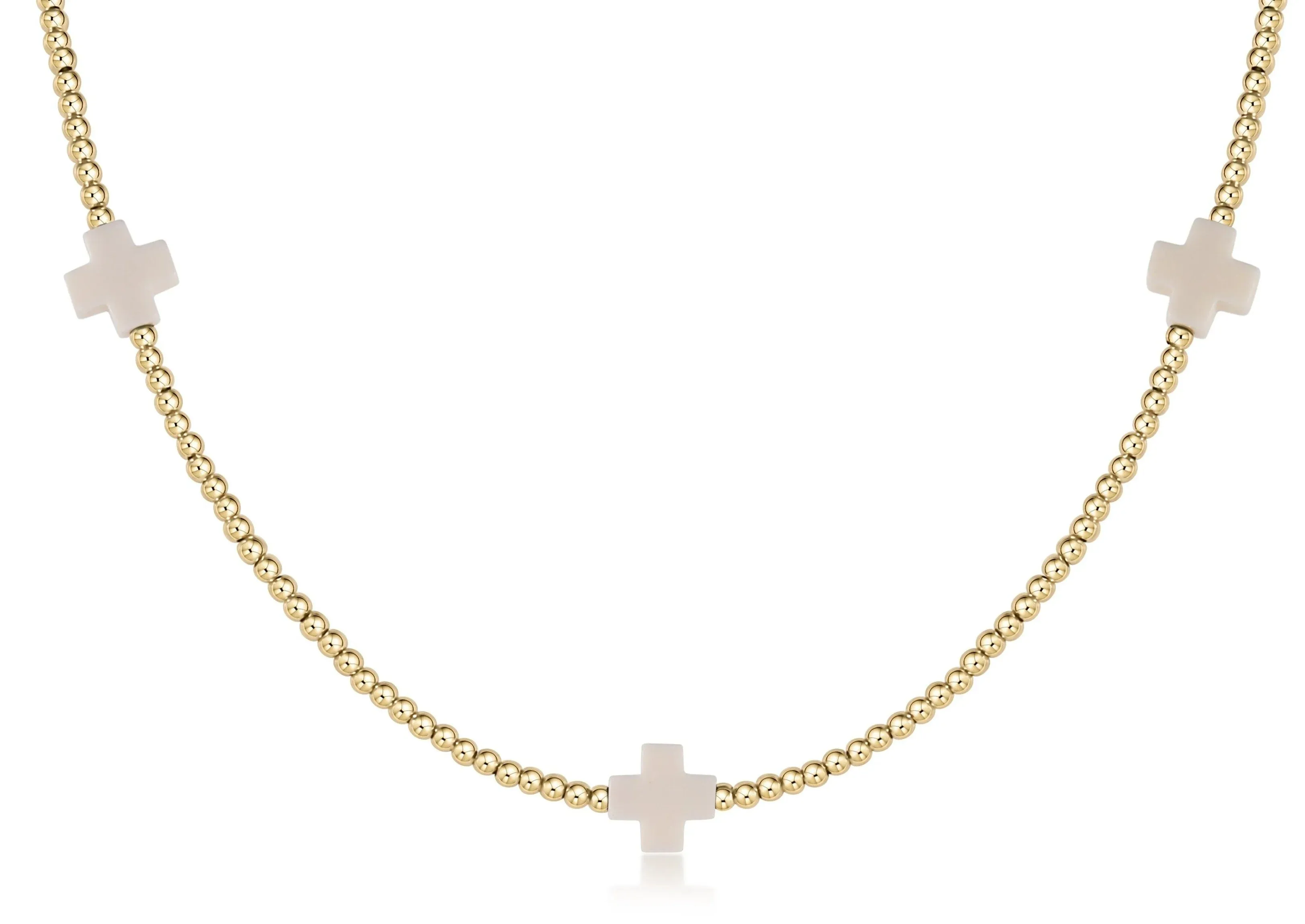 Signature Cross Pattern Necklace - Gold