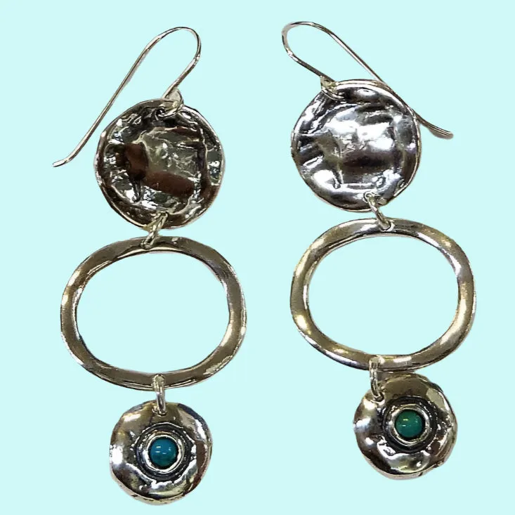 Silver earrings for woman, turquoise earrings | israelische schmuck | joyas de moda | boucles d'oreilles