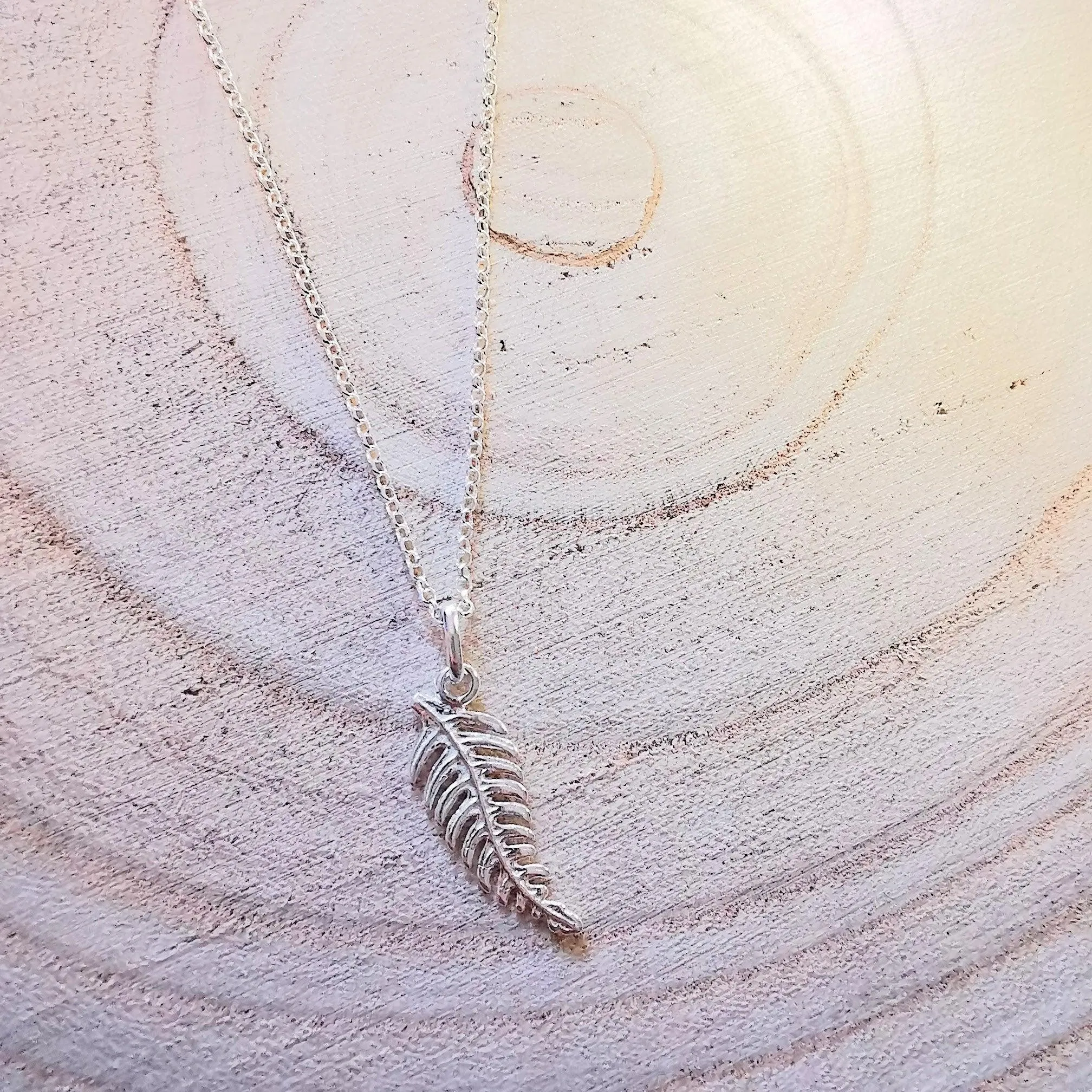 Silver Fern Leaf Pendant Necklace