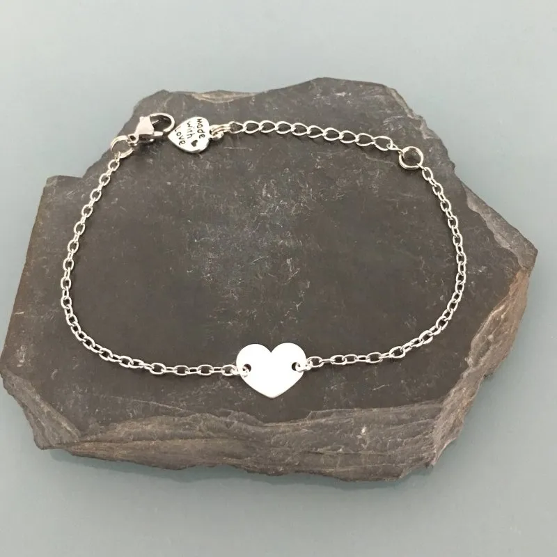 Silver Heart Curb Bracelet | Women's Bracelet | Gift idea | Gift Jewelry | Heart Jewelry | Silver Bracelet | Heart Bracelet | Silver Jewelry