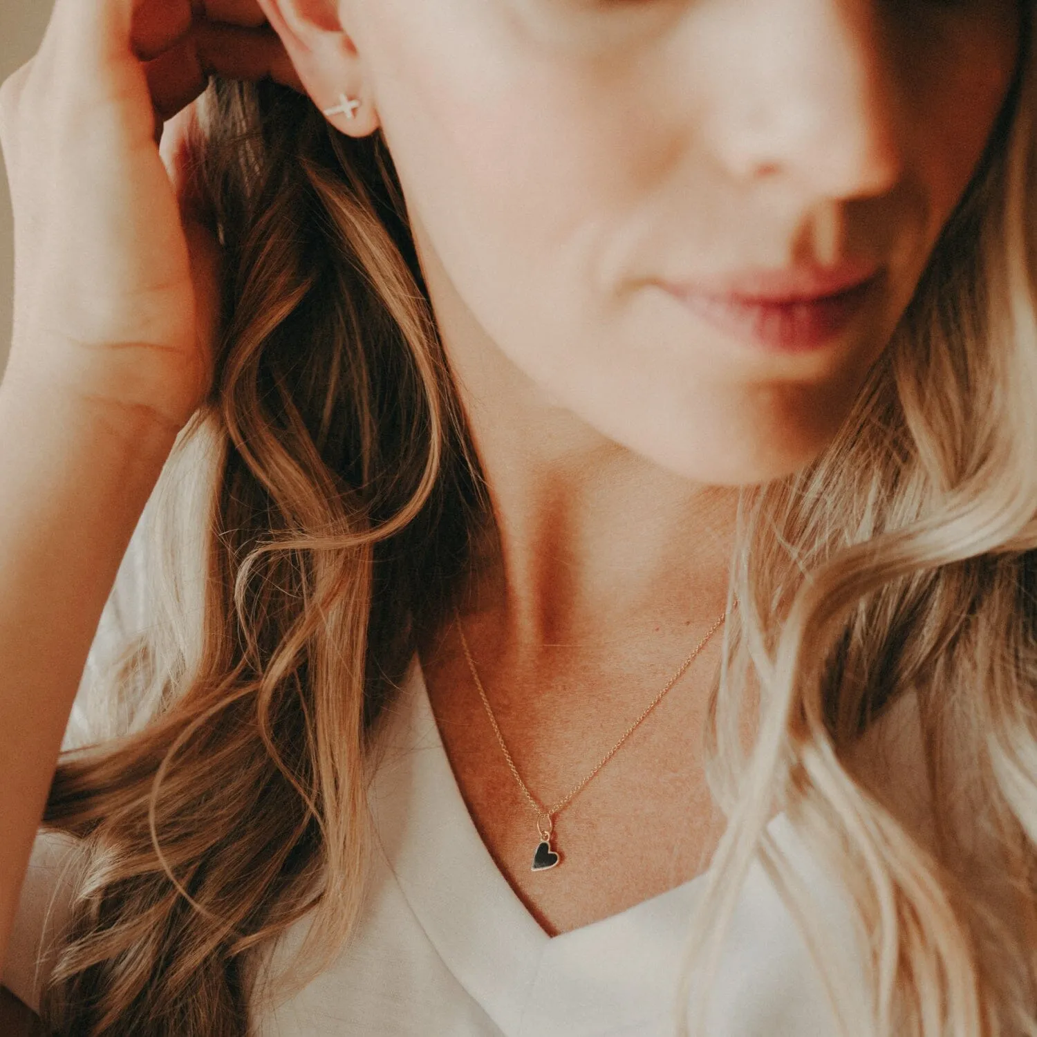 Solid Enamel Heart Necklace