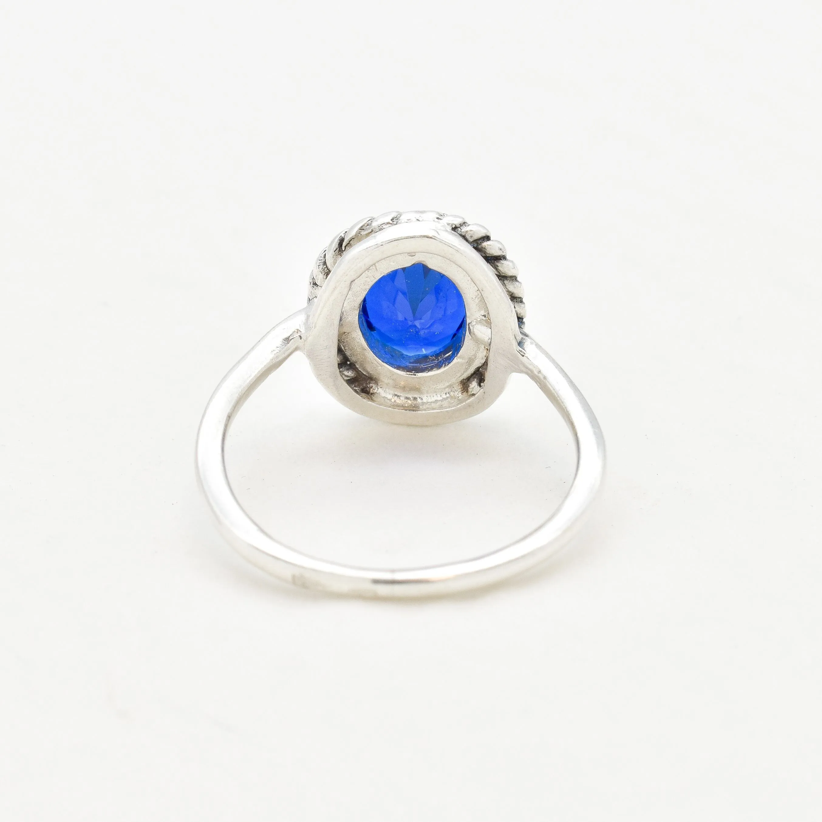 Solitaire Sapphire Ring - Blue Sapphire Ring, Blue Promise Ring