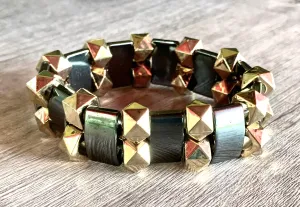 Spikey Handmade Hematite Expandable Bracelet