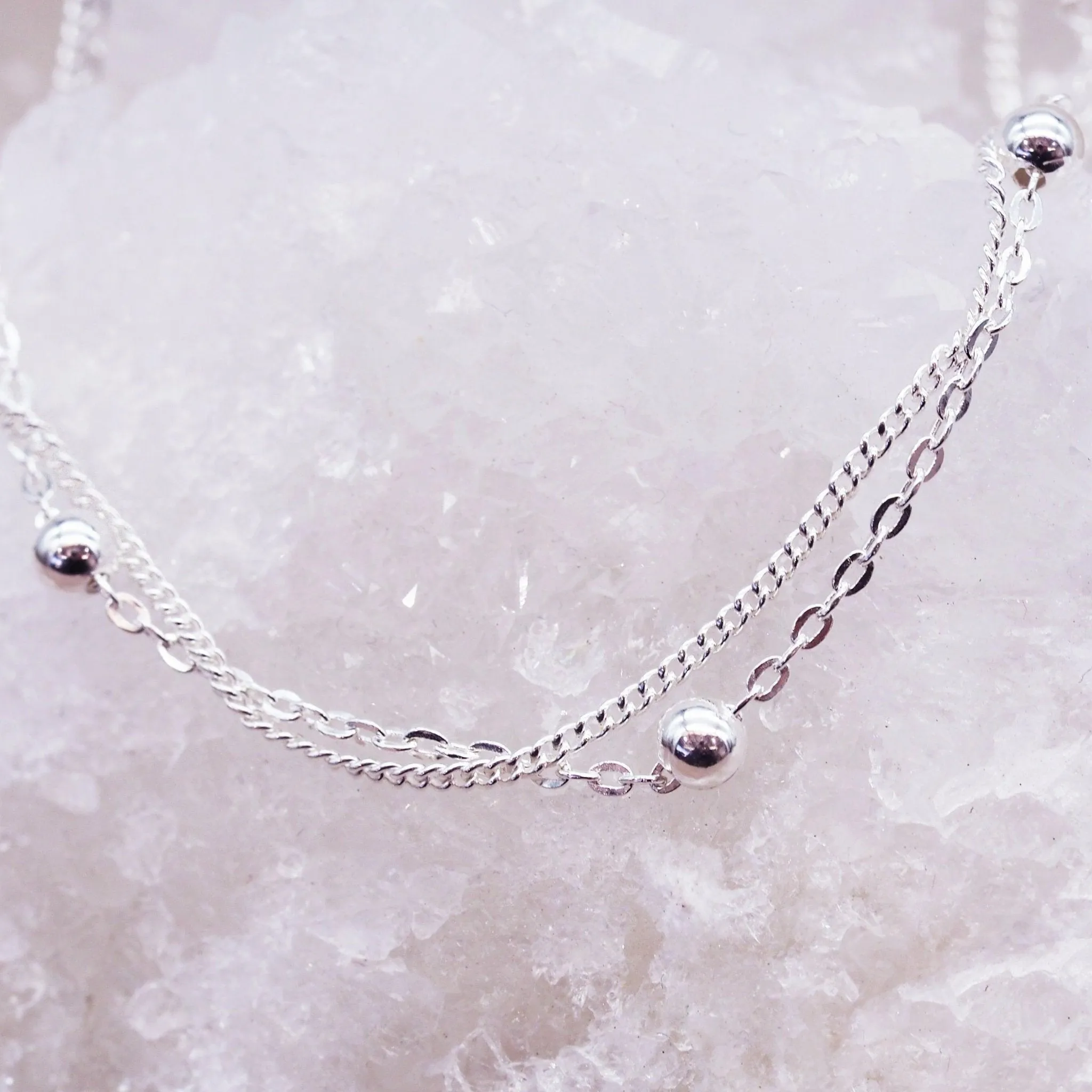 Sterling Silver Beaded Bracelet