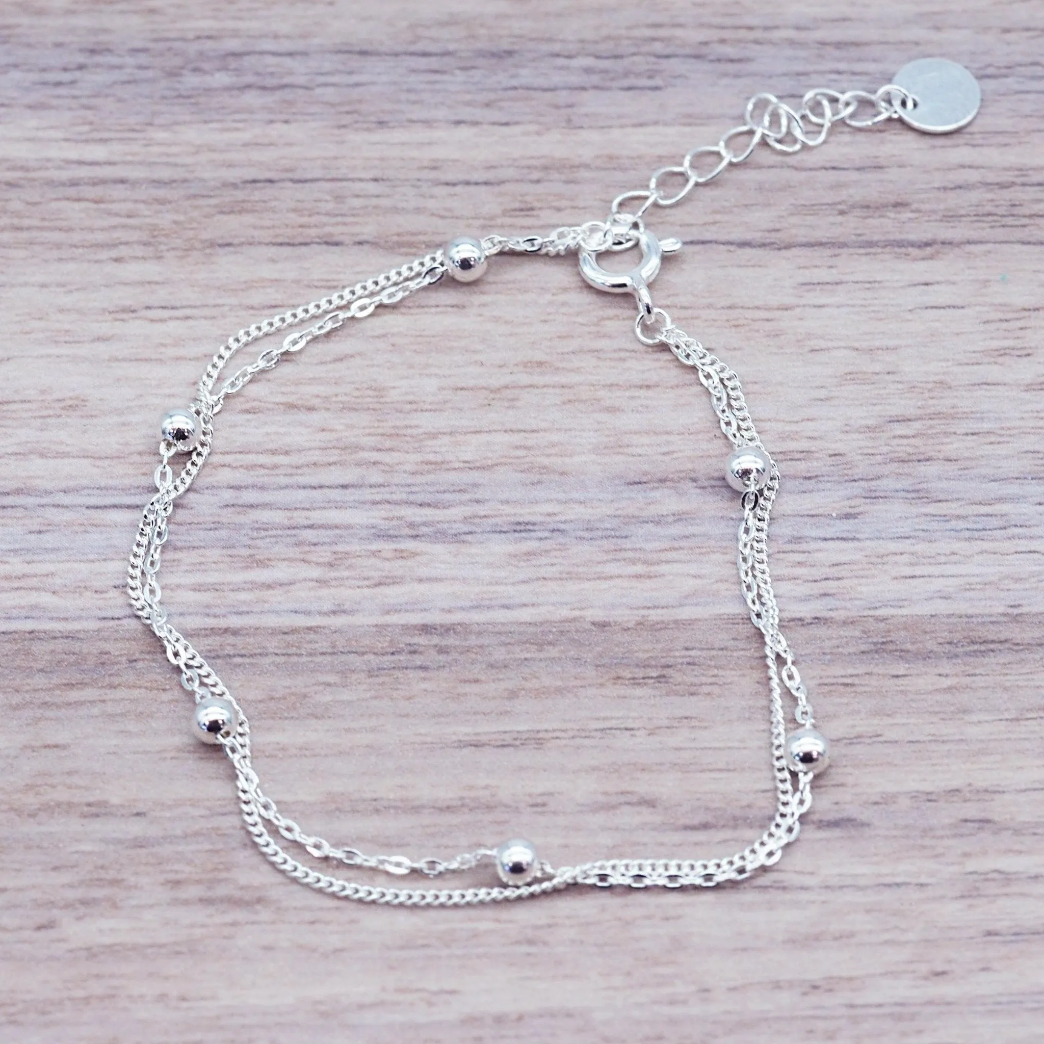 Sterling Silver Beaded Bracelet