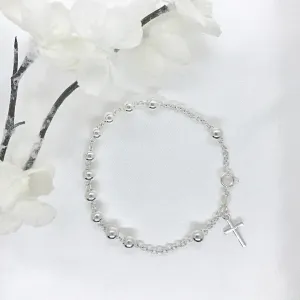 Sterling Silver Rosary Bracelet - 5mm