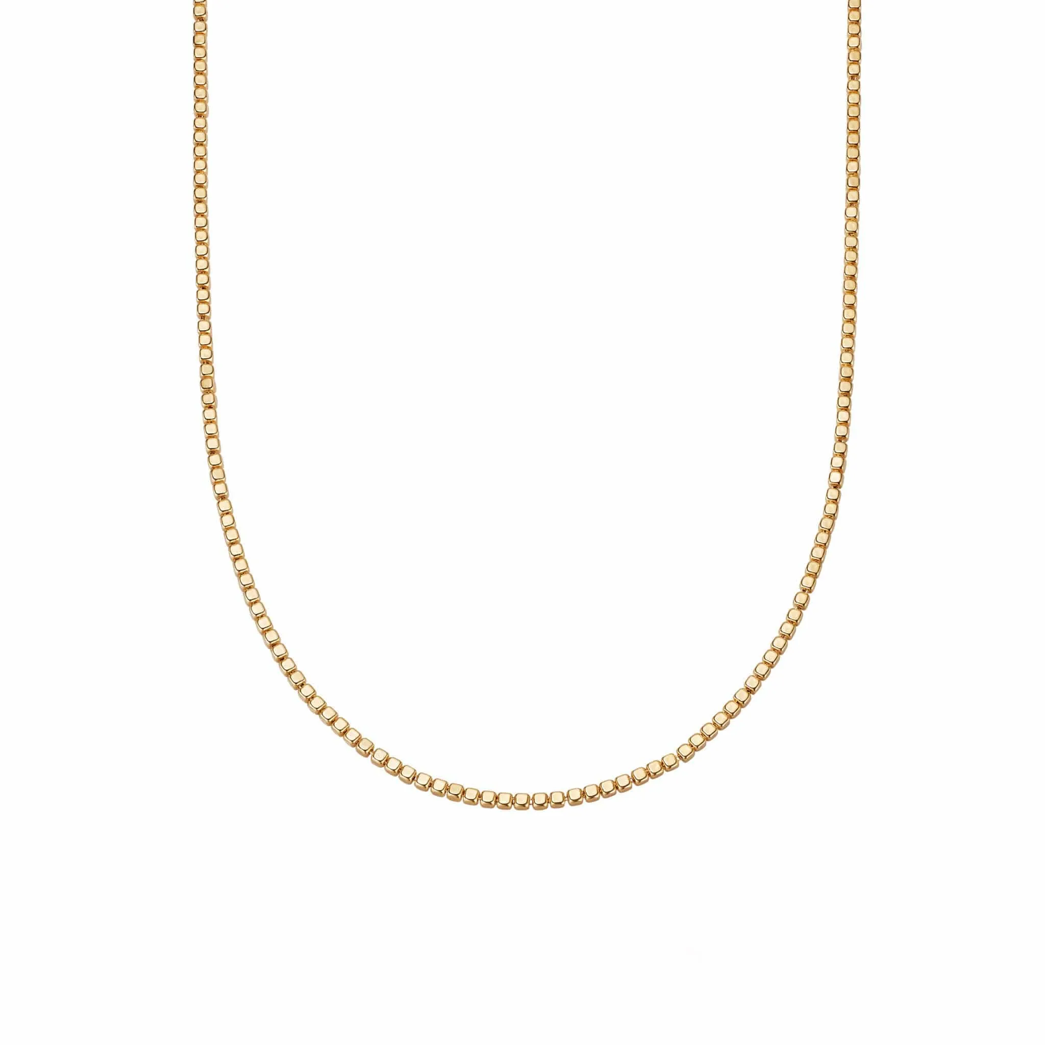 Thin Beaded Necklace 18ct Gold Plate