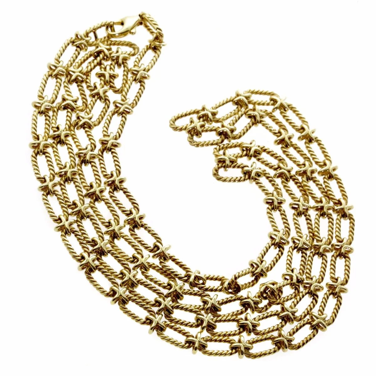 Tiffany & Co Woven Gold Sautoir Necklace