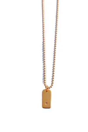 Tiny Diamond Rectangle Necklace