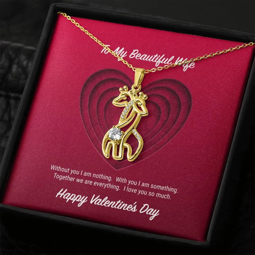 To My Beautiful Wife Valentine's Day Giraffe Necklace